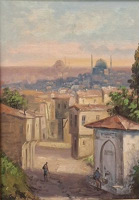Agop Egoyan imzalı tablo — Yağlı Boya, 22×15 cm, 15.000 TL müzayede satışı