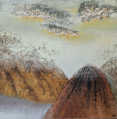 Bodil Örs imzalı tablo — Karışık Teknik, 100×100 cm, 6.000 TL müzayede satışı