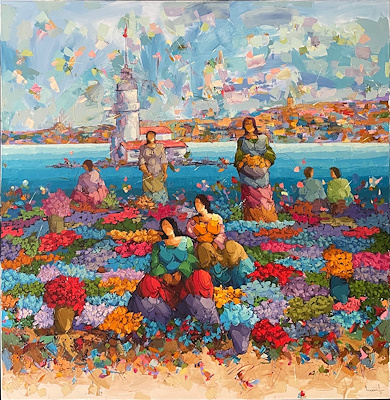 Saim Dursun imzalı tablo — Yağlı Boya, 150×150 cm, 250.000 TL müzayede satışı