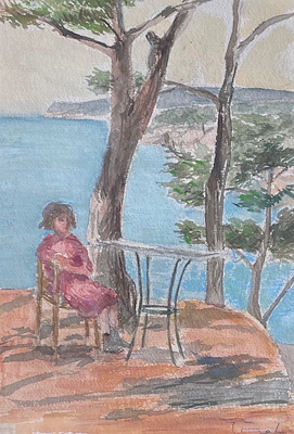 Belkıs Mustafa imzalı tablo — Sulu Boya, 21×15 cm, 10.000 TL müzayede satışı