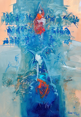 Akdoğan Topaçlıoğlu imzalı tablo — Yağlı Boya, 100×70 cm, 40.000 TL müzayede satışı