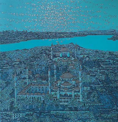 Devrim Erbil imzalı tablo — Yağlı Boya, 125×125 cm, 1.020.000 TL müzayede satışı