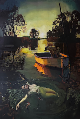 İlke Kutlay imzalı tablo — Yağlı Boya, 180×130 cm, 80.000 TL müzayede satışı