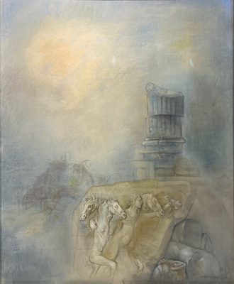 Timur Kerim İncedayı imzalı tablo — Pastel Boya, 130×112 cm, 180.000 TL müzayede satışı