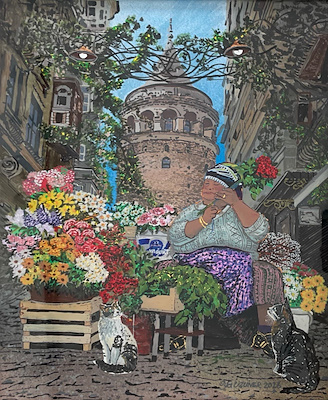 Oya Uzuner imzalı tablo — Yağlı Boya, 47.5×37.5 cm, 30.000 TL müzayede satışı