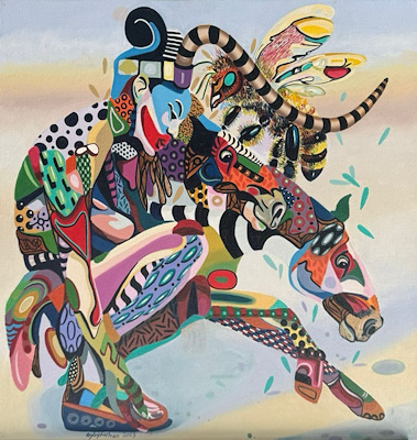Levent Oyluçtarhan imzalı tablo — Akrilik Boya, 50×50 cm, 14.000 TL müzayede satışı