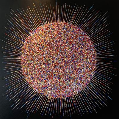 Gülçin Aslandoğan imzalı tablo — Yağlı Boya, 130×130 cm, 12.000 TL müzayede satışı