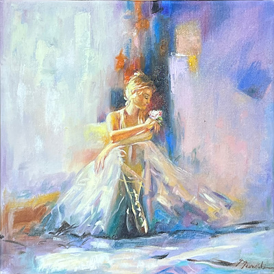Hidayet Abdullahi imzalı tablo — Yağlı Boya, 40×40 cm, 2.000 TL müzayede satışı