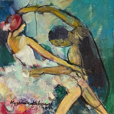 Yasemin Kalyoncu imzalı tablo — Yağlı Boya, 25×25 cm, 2.500 TL müzayede satışı