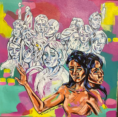 Mehmet Cihan Gezen imzalı tablo — Karışık Teknik, 33×33 cm, 3.500 TL müzayede satışı