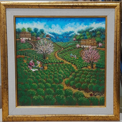 Hayal İrtegün imzalı tablo — Akrilik Boya, 30×30 cm, 15.000 TL müzayede satışı