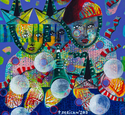 Tamer Derican imzalı tablo — Yağlı Boya, 25×25 cm, 3.000 TL müzayede satışı