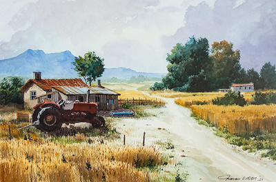 Hasan Kırdı imzalı tablo — Karışık Teknik, 48×68 cm, 7.500 TL müzayede satışı