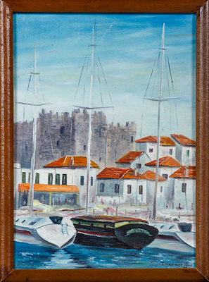 T. Karacaoğlu imzalı tablo — Yağlı Boya, 27×19 cm, 5.000 TL müzayede satışı