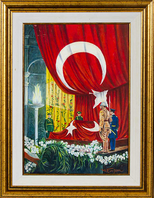 Althan Enson imzalı tablo — Yağlı Boya, 50×35 cm, 5.000 TL müzayede satışı