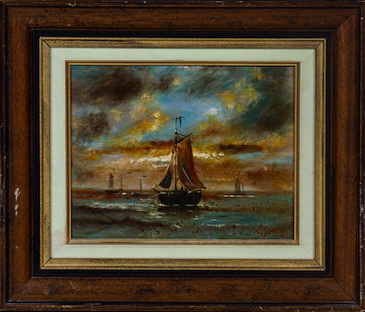 L Geers imzalı tablo — Yağlı Boya, 23×28 cm, 5.000 TL müzayede satışı