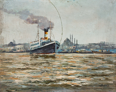 Mustafa imzalı tablo — Yağlı Boya, 40×50 cm, 5.000 TL müzayede satışı