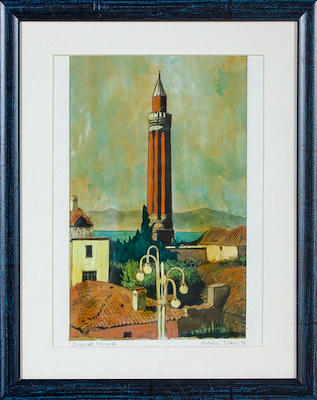 Grooved Minaret imzalı tablo — Karışık Teknik, 26×16 cm, 5.000 TL müzayede satışı