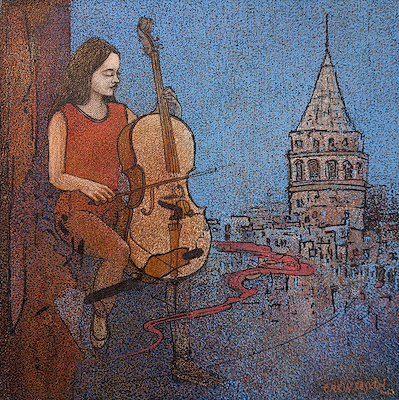 Erkin Keskin imzalı tablo — Yağlı Boya, 30×30 cm, 2.500 TL müzayede satışı