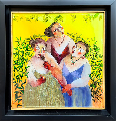 Hatice Aras imzalı tablo — Karışık Teknik, 25×25 cm, 4.750 TL müzayede satışı