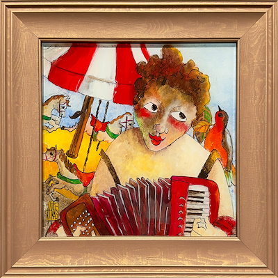 Hatice Aras imzalı tablo — Karışık Teknik, 25×25 cm, 5.500 TL müzayede satışı