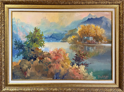 Turgut Akan imzalı tablo — Yağlı Boya, 50×75 cm, 9.000 TL müzayede satışı