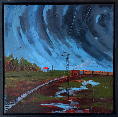 İbrahim Gündem imzalı tablo — Yağlı Boya, 70×70 cm, 8.000 TL müzayede satışı
