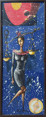 Rabia Çalışkan imzalı tablo — Yağlı Boya, 100×40 cm, 5.500 TL müzayede satışı