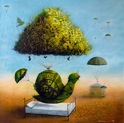 Abdulaziz Demir imzalı tablo — 50×50 cm, 11.000 TL müzayede satışı