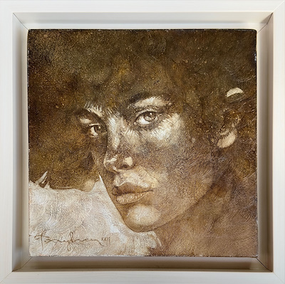 Talat Ayhan imzalı tablo — Karışık Teknik, 25×25 cm, 2.500 TL müzayede satışı
