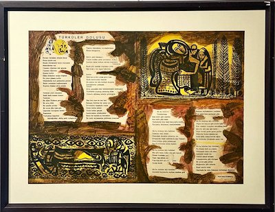 Bedri Rahmi Eyüboğlu imzalı tablo — Akrilik Boya, 63×45 cm, 200.000 TL müzayede satışı