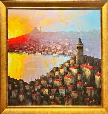 Omar Gasparyan imzalı tablo — Yağlı Boya, 100×100 cm, 27.500 TL müzayede satışı