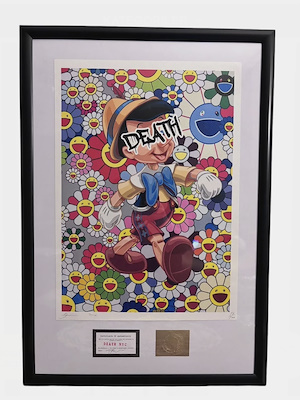 Death Nyc imzalı tablo — Karışık Teknik, 59×42 cm, 4.500 TL müzayede satışı