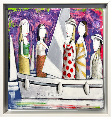 Nermin Alpar imzalı tablo — Yağlı Boya, 40×40 cm, 20.000 TL müzayede satışı