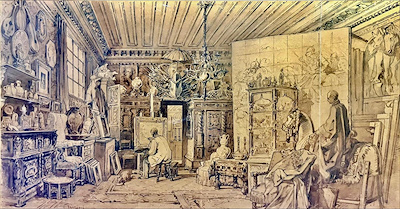 Amedeo Preziosi imzalı tablo — Karışık Teknik, 35.5×67.5 cm, 180.000 TL müzayede satışı