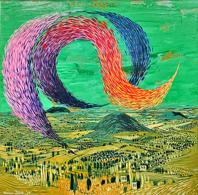Tamer Bilgiç imzalı tablo — Yağlı Boya, 70×70 cm, 14.000 TL müzayede satışı