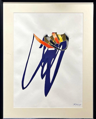 Burhan Doğançay imzalı tablo — Guaj, 76×57 cm, 960.000 TL müzayede satışı