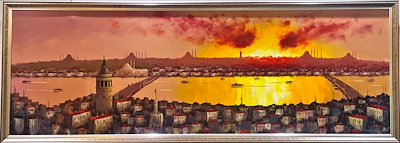 Omar Gasparyan imzalı tablo — Yağlı Boya, 60×180 cm, 30.000 TL müzayede satışı
