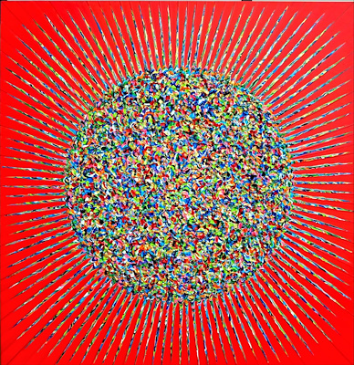 Gülçin Aslandoğan imzalı tablo — Yağlı Boya, 100×100 cm, 100.000 TL müzayede satışı