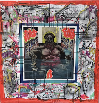 Ali Topaloğlu imzalı tablo — Karışık Teknik, 120×120 cm, 25.000 TL müzayede satışı