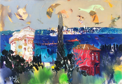 Orhan Benli imzalı tablo — Yağlı Boya, 146×215 cm, 10.000 TL müzayede satışı