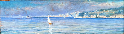 Ali Rıza Beyazıt imzalı tablo — Yağlı Boya, 15×47 cm, 4.500 TL müzayede satışı