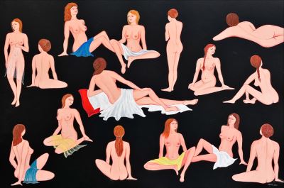 İlknur Süar imzalı tablo — Karışık Teknik, 43.5×64.5 cm, 1.600 TL müzayede satışı