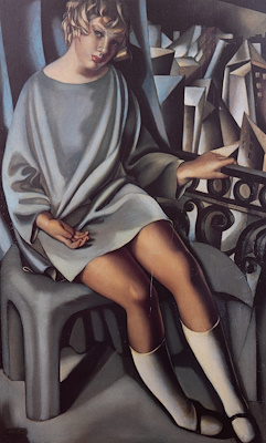 TAMARA DE LEMPİCKA (1898- 1980)-Young lady with gloves Kizette on