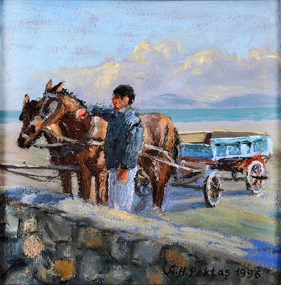 Hasip Pektaş imzalı tablo — Yağlı Boya, 20×20 cm, 4.000 TL müzayede satışı