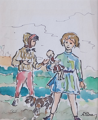 Nermin Pura imzalı tablo — Karışık Teknik, 22×17.5 cm, 8.500 TL müzayede satışı