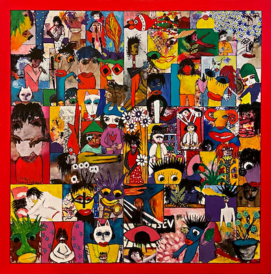 Tuncay Takmaz imzalı tablo — Karışık Teknik, 100×100 cm, 30.000 TL müzayede satışı