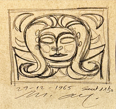 Mustafa Ayataç imzalı tablo — 12.5×11 cm, 750 TL müzayede satışı