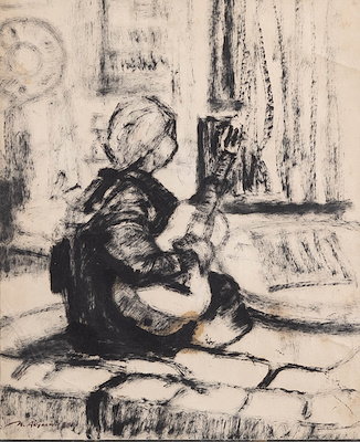 Nihat Akyunak imzalı tablo — Hat, 30×25 cm, 4.000 TL müzayede satışı