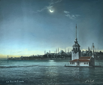 Ermeni Ressam Zakar Zakarian imzalı tablo — Pastel Boya, 44×54 cm, 185.000 TL müzayede satışı